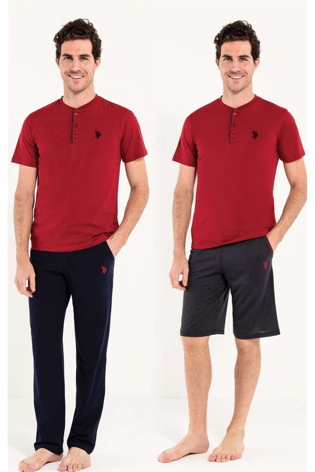 us polo assn erkek bordo 3 l pijama takm (2)